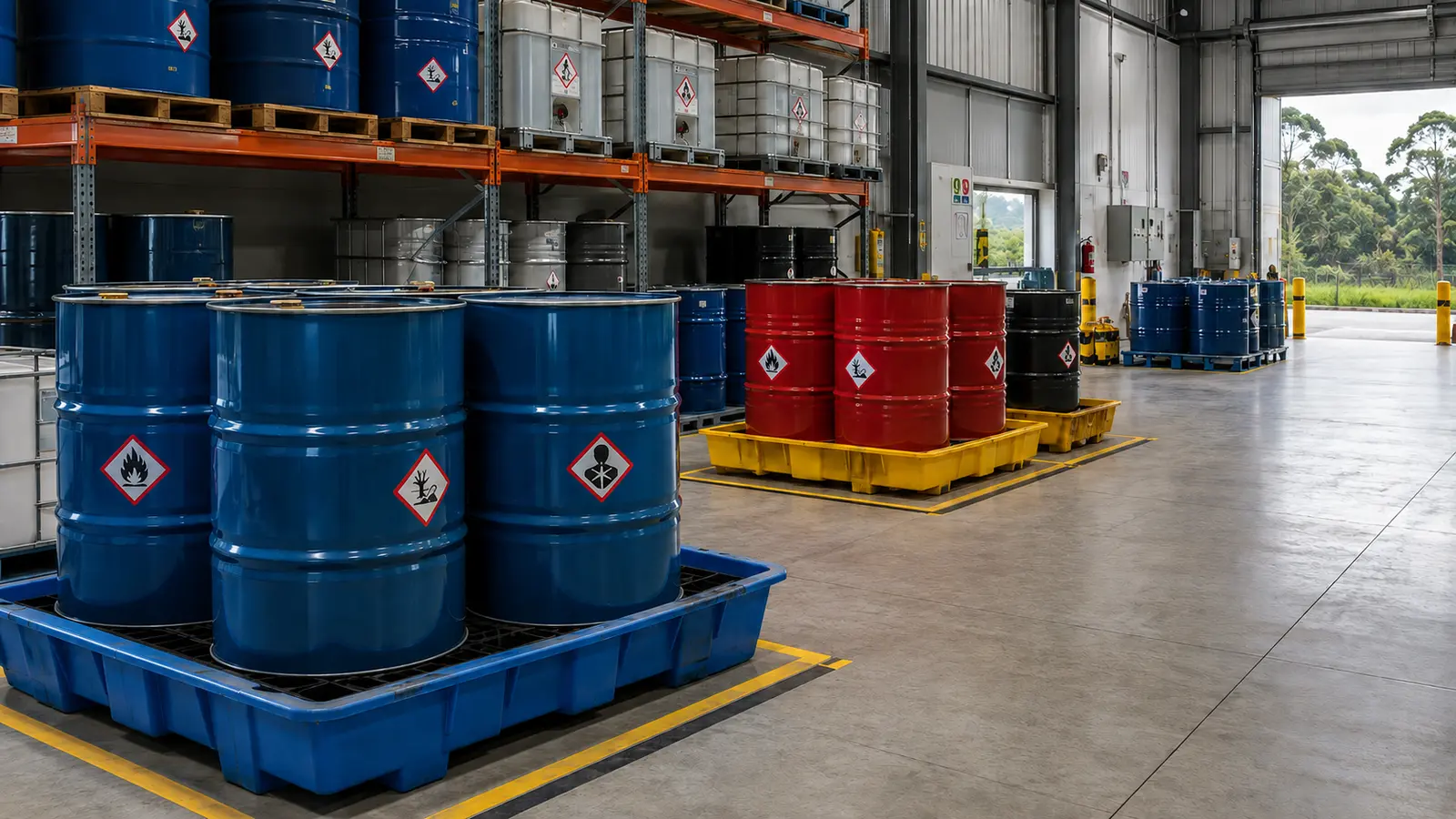 Controlled hazardous waste storage area